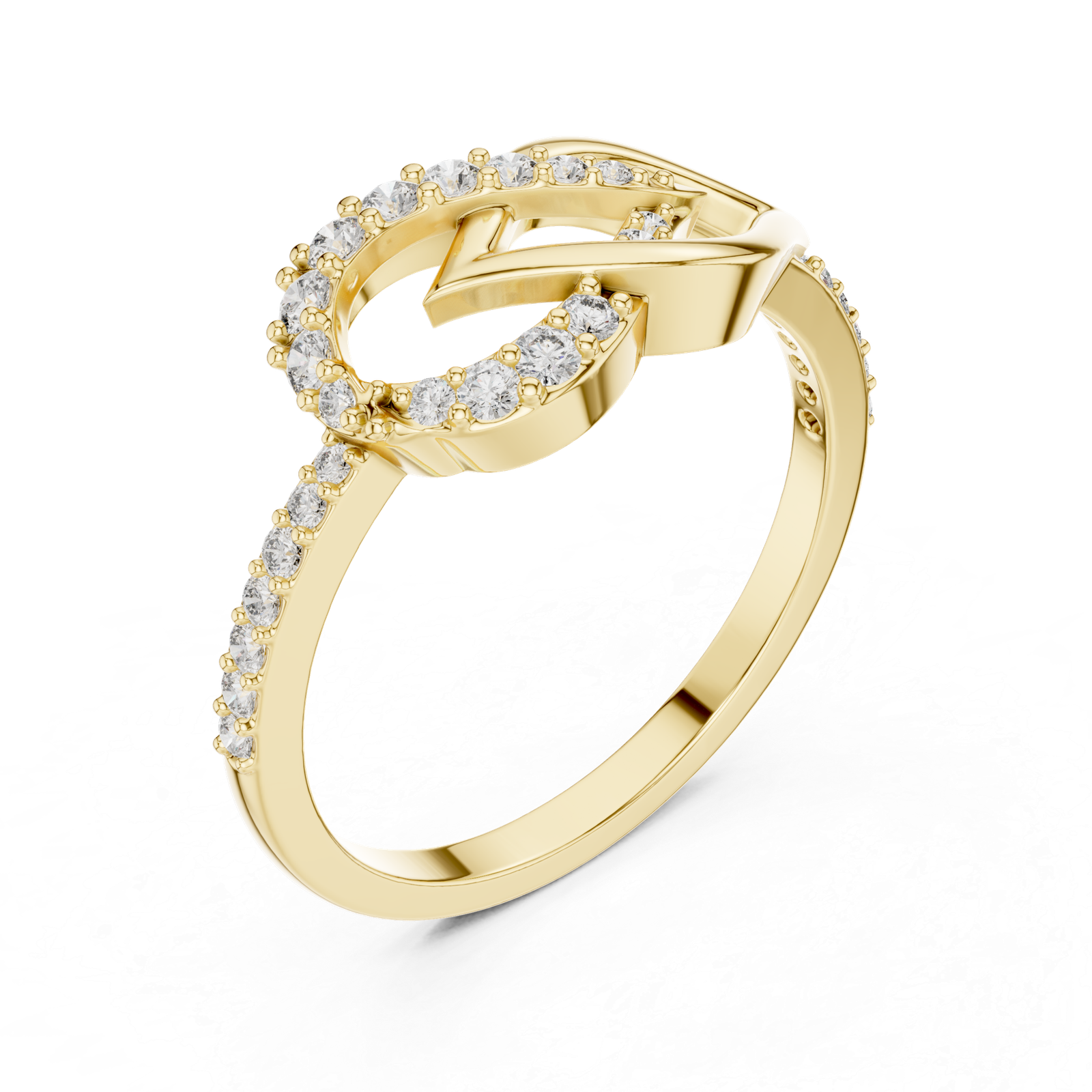 Certified 0.25 Cts Round Cut Lab Grown Gold Diamond Ring LR-01(54)