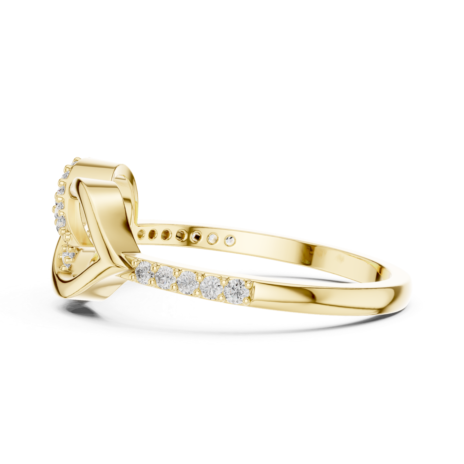 Certified 0.25 Cts Round Cut Lab Grown Gold Diamond Ring LR-01(54)
