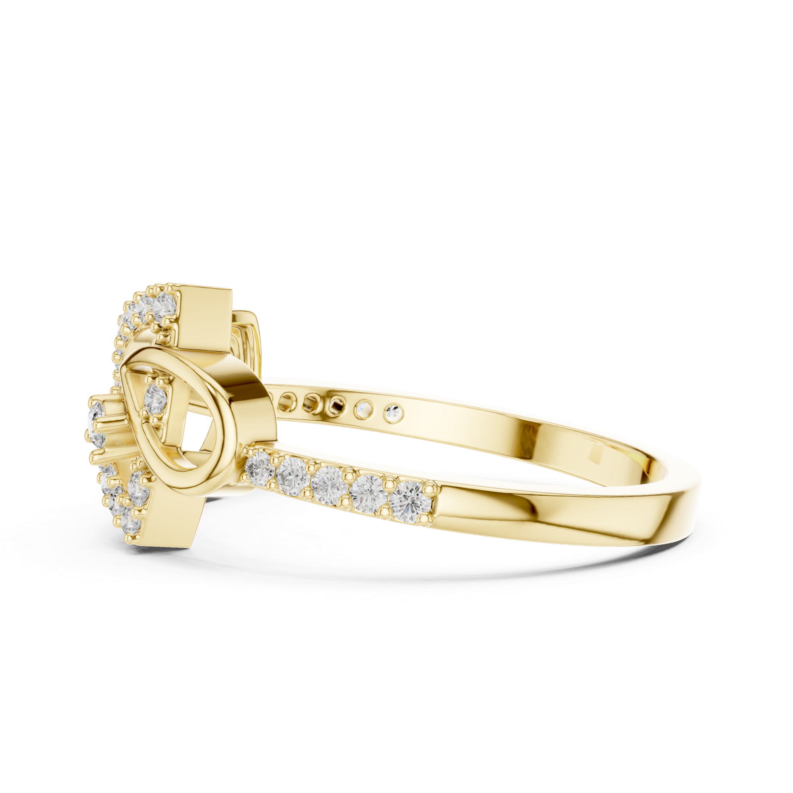 Elegant Lab Grown Diamond Gold Ring 0.23 Cts Round Cut LR-01(56)
