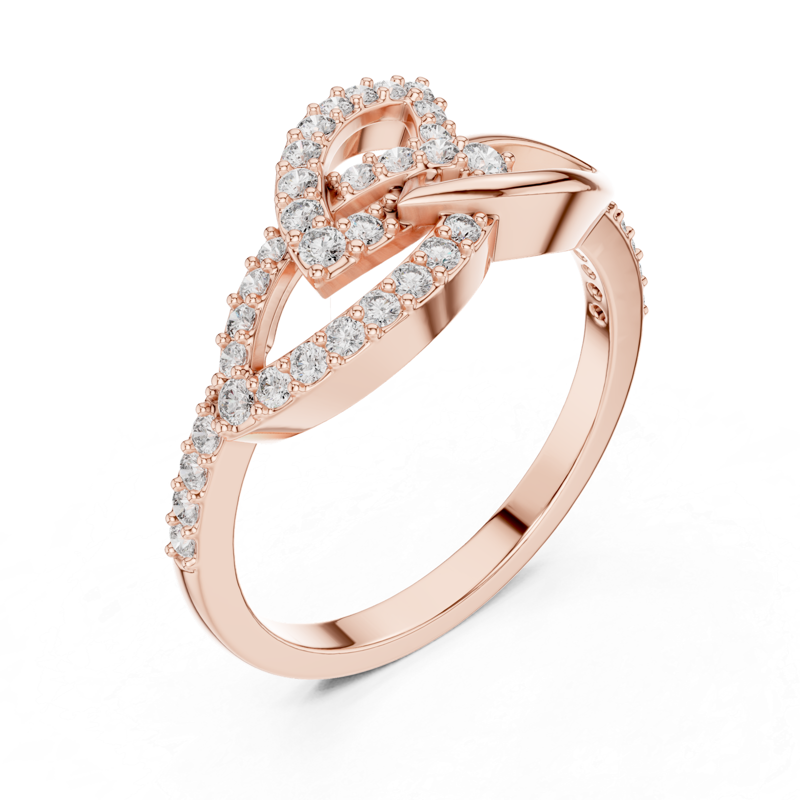 Beautiful 0.35 Cts Round Cut Lab Grown Gold Diamond Ring LR-01(64)