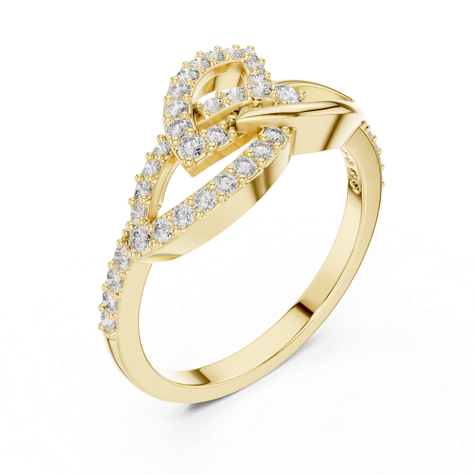Beautiful 0.35 Cts Round Cut Lab Grown Gold Diamond Ring LR-01(64)