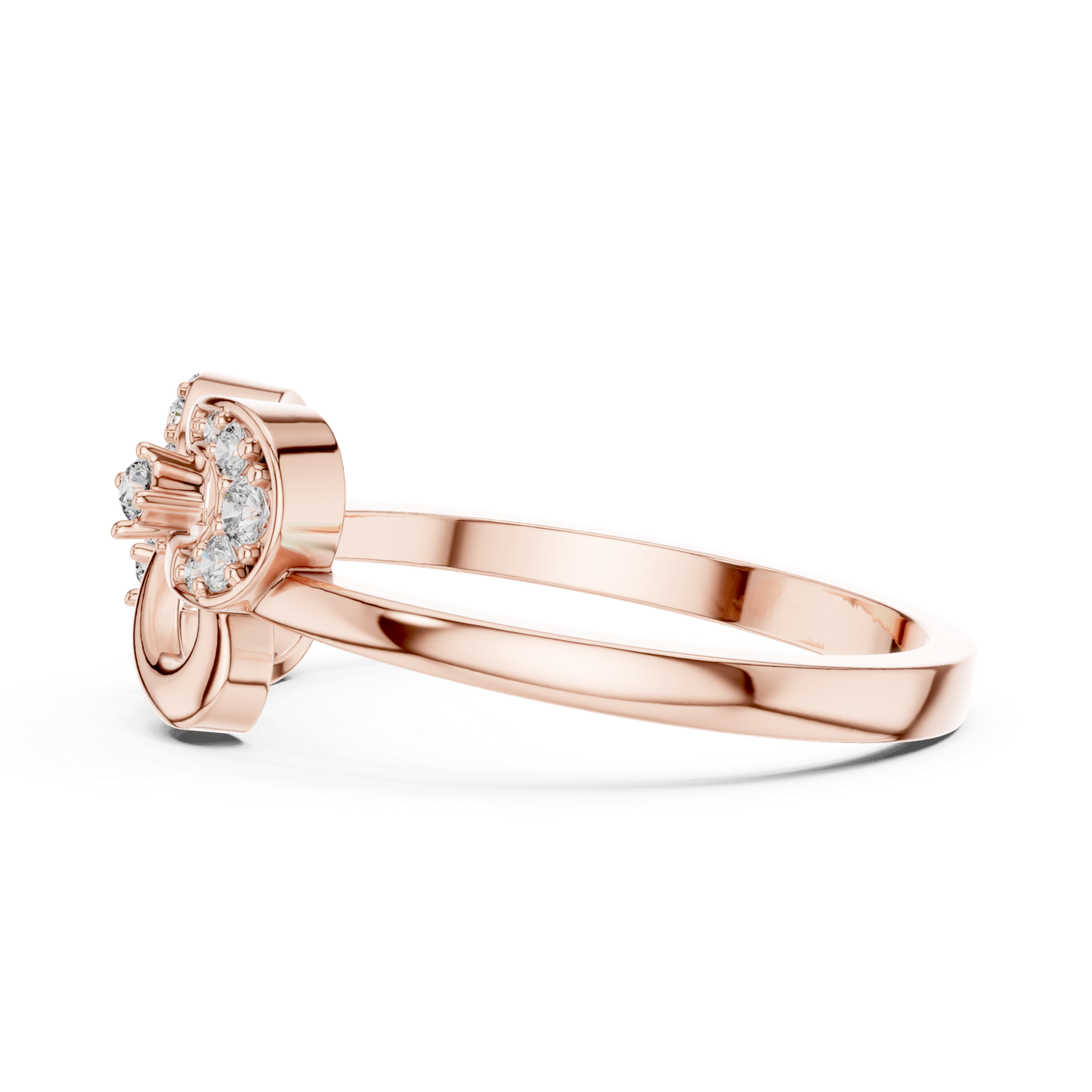 Stunning Lab Grown Diamond Gold Ring 0.18 Cts Round Cut LR-01(65)