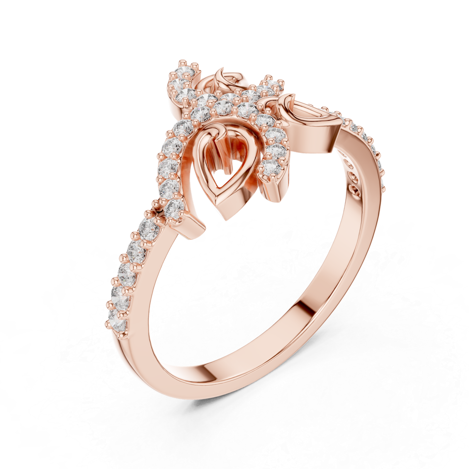 Certified 0.31 Cts Round Cut Lab Grown Gold Diamond Ring LR-01(71)