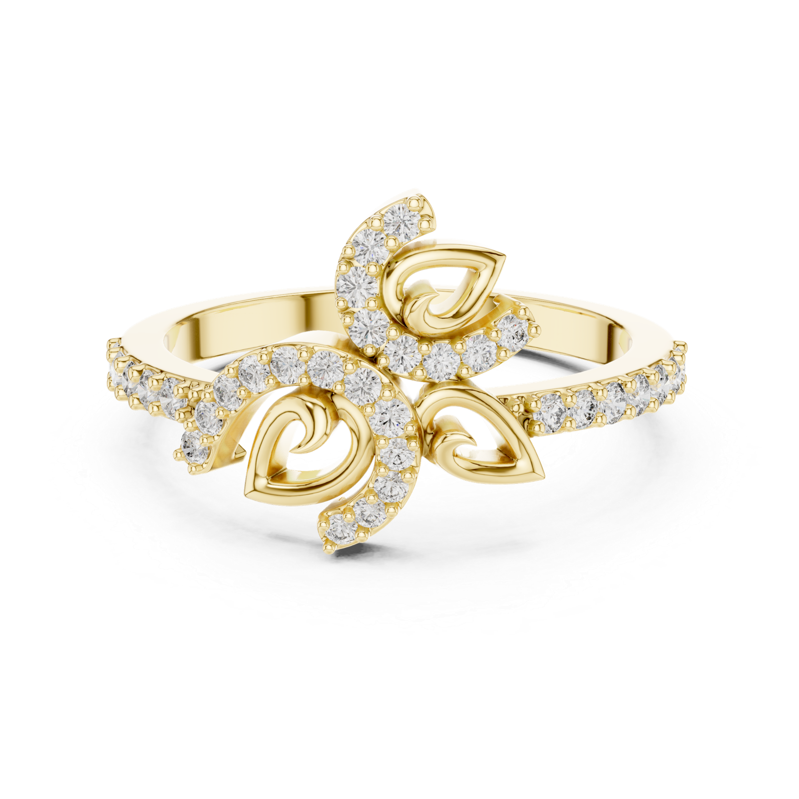 Certified 0.31 Cts Round Cut Lab Grown Gold Diamond Ring LR-01(71)