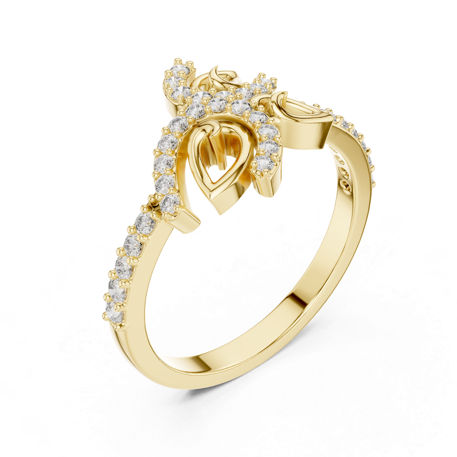 Certified 0.31 Cts Round Cut Lab Grown Gold Diamond Ring LR-01(71)