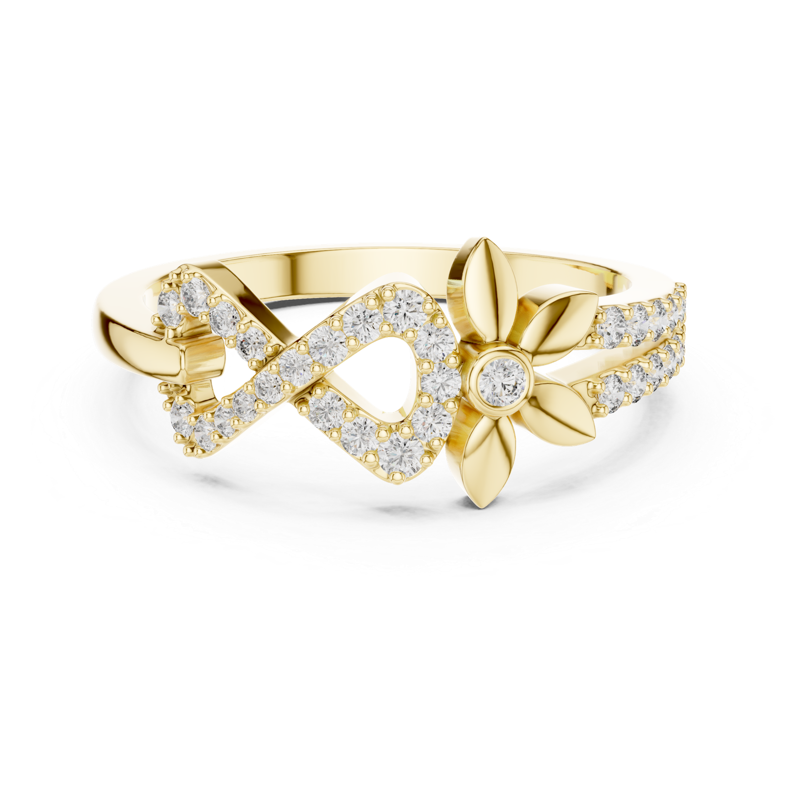 Beautiful Lab Grown Diamond Gold Ring 0.25 Cts Round Cut LR-01(78)