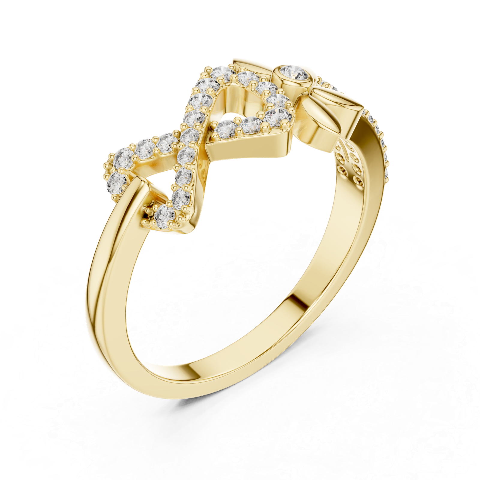 Beautiful Lab Grown Diamond Gold Ring 0.25 Cts Round Cut LR-01(78)