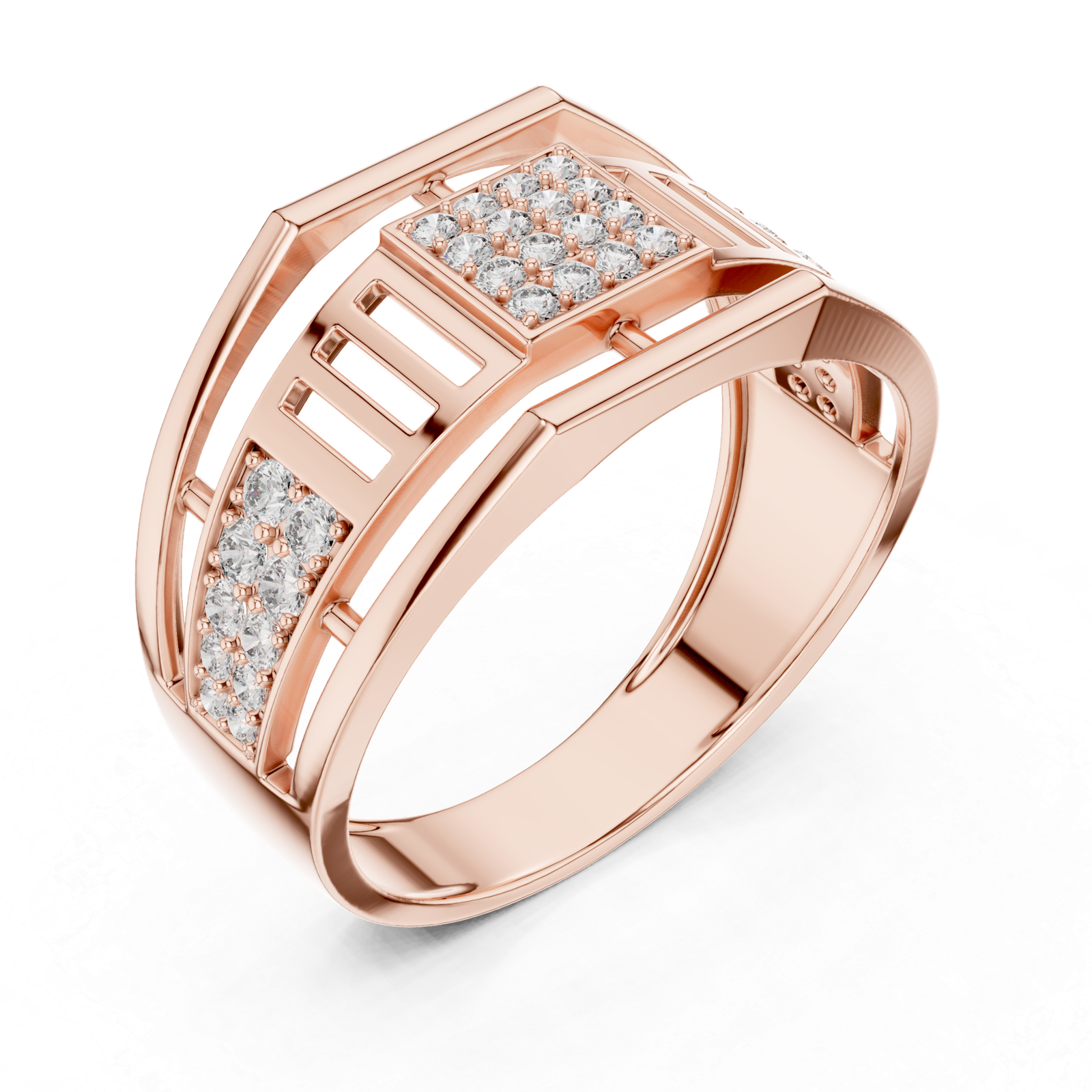 Beautiful Lab Grown Gold Diamond Ring 0.31 Cts Round Cut LR-01(8)