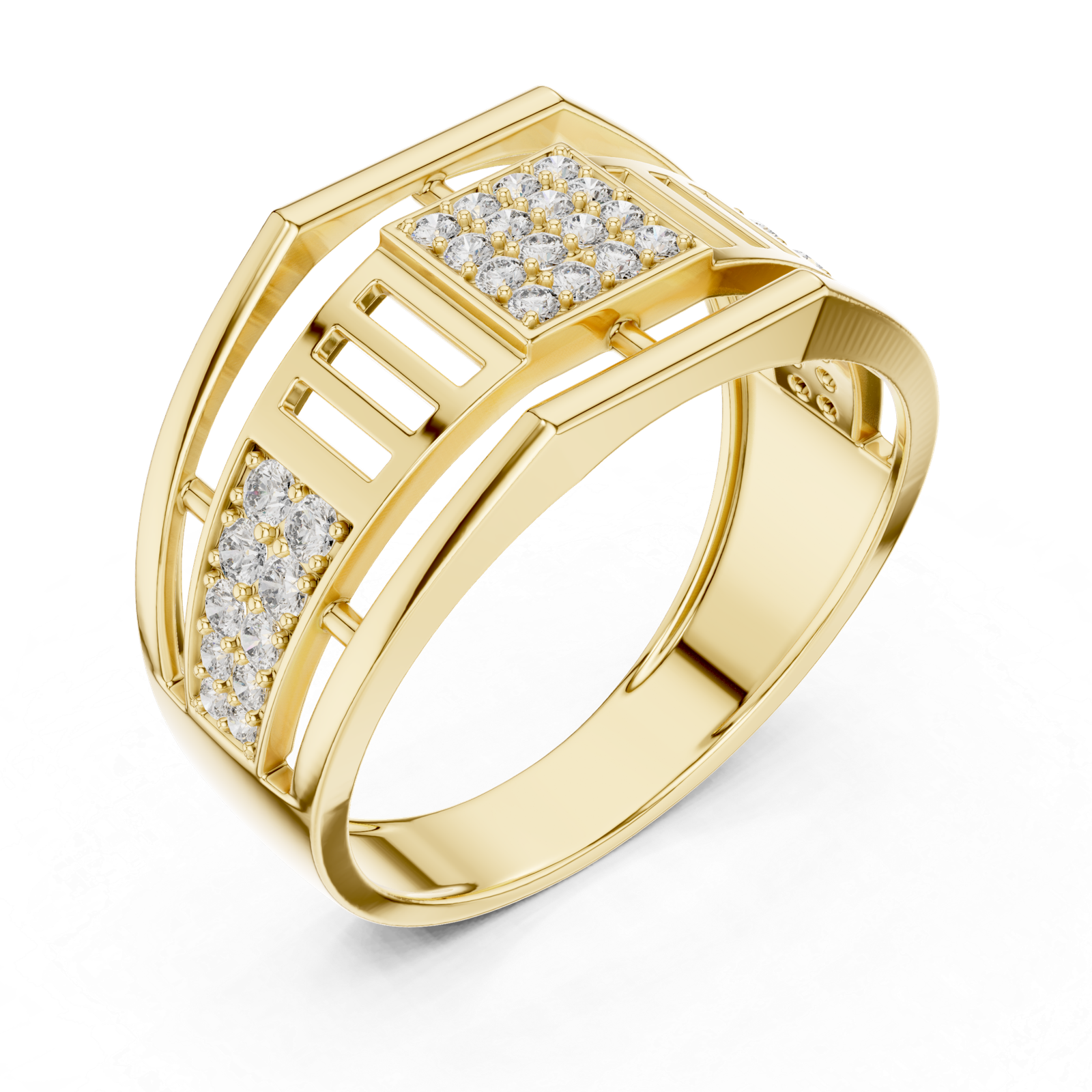 Beautiful Lab Grown Gold Diamond Ring 0.31 Cts Round Cut LR-01(8)