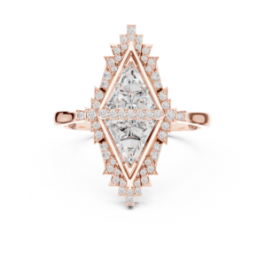 1.38 Cts Triangle Cut Certified Lab Grown Diamond Gold Ring LR-01L(2)