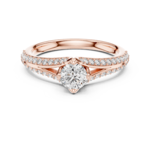 0.83 Cts Round Cut Lab Grown Diamond Gold Ring LR-01L(3)