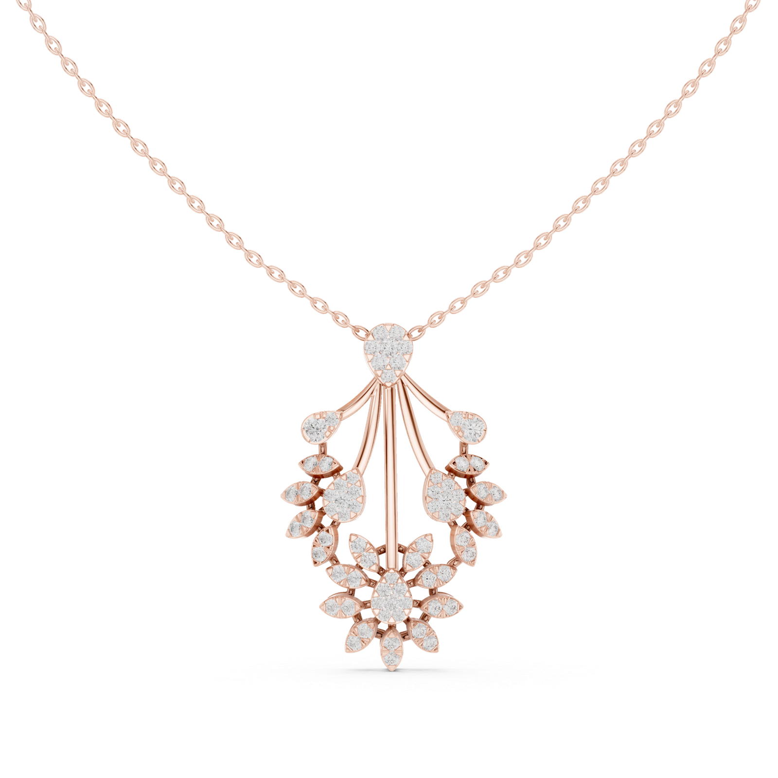 0.99 Cts Round Cut Lab Grown Diamond Gold Pendant PD-10012