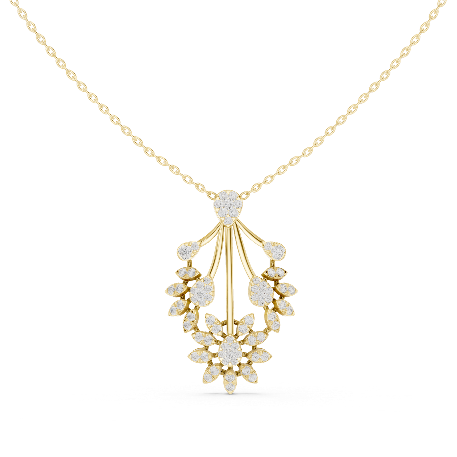 0.99 Cts Round Cut Lab Grown Diamond Gold Pendant PD-10012