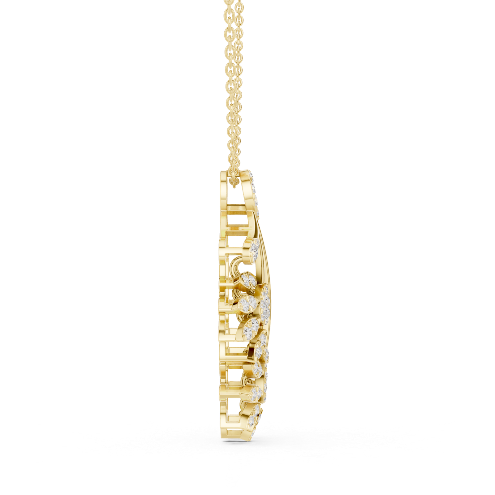 0.99 Cts Round Cut Lab Grown Diamond Gold Pendant PD-10012