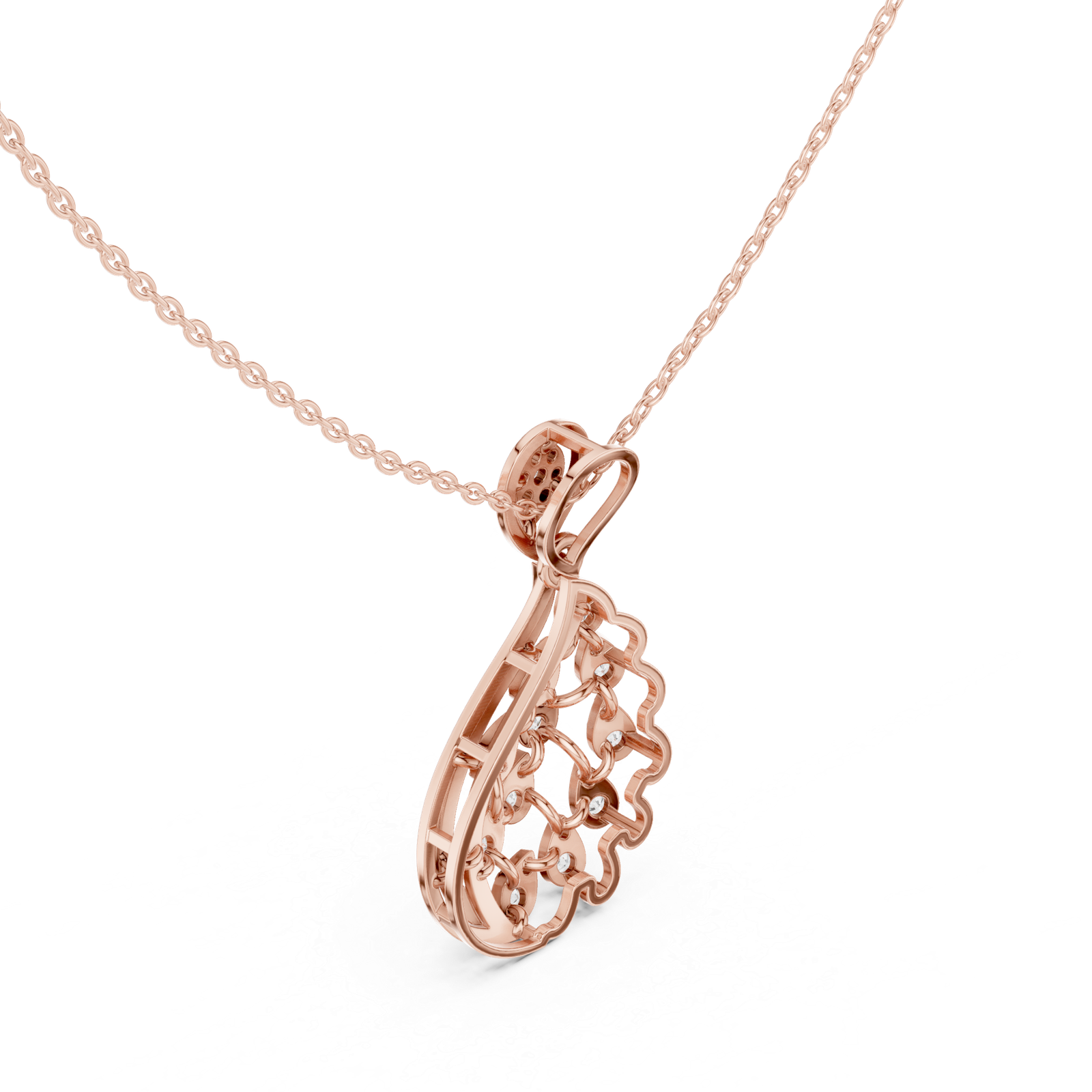 0.68 Cts Round Cut Lab Grown Diamond Gold Pendant PD-10013