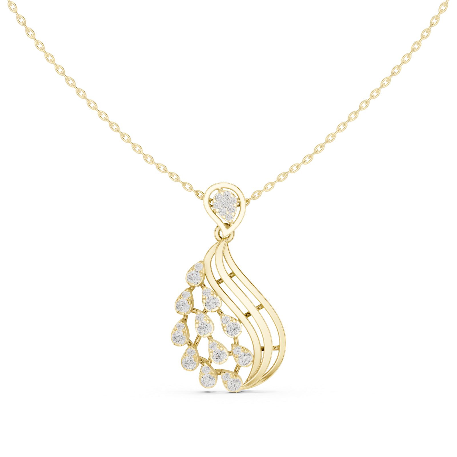 0.68 Cts Round Cut Lab Grown Diamond Gold Pendant PD-10013