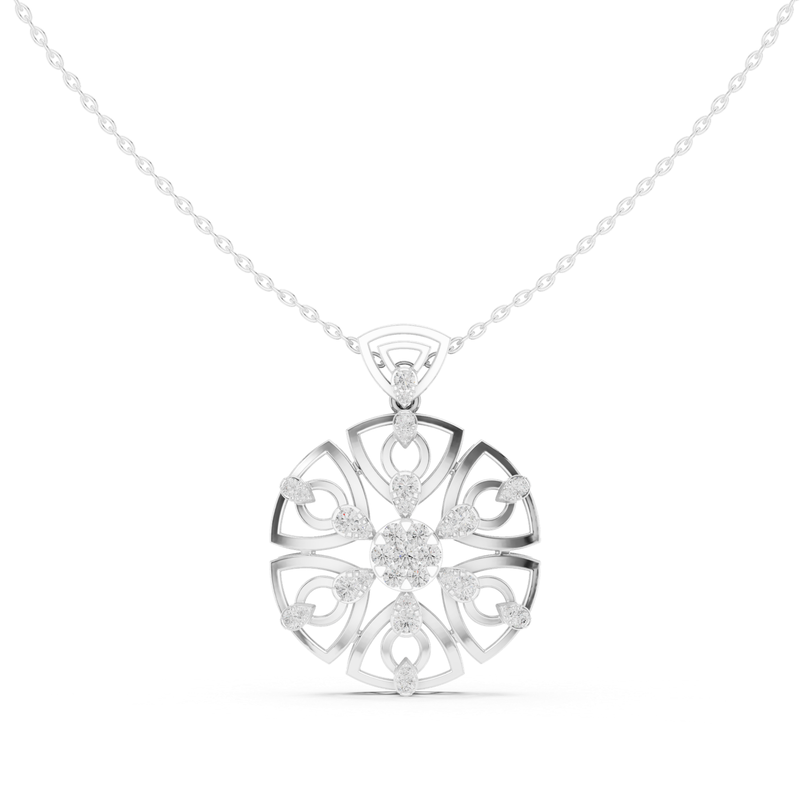 0.79 Cts Round Cut Lab Grown Diamond Gold Pendant PD-10014