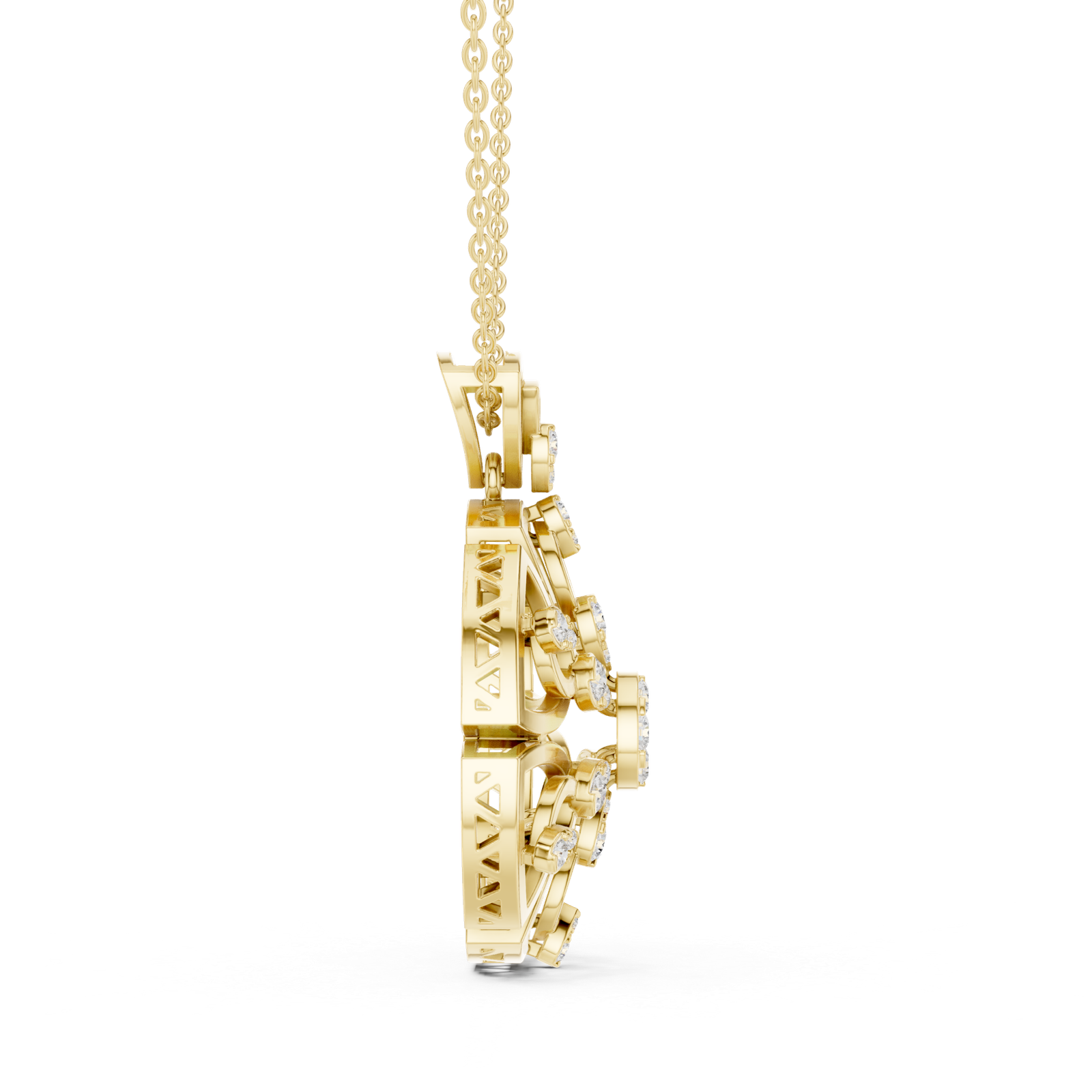 0.79 Cts Round Cut Lab Grown Diamond Gold Pendant PD-10014