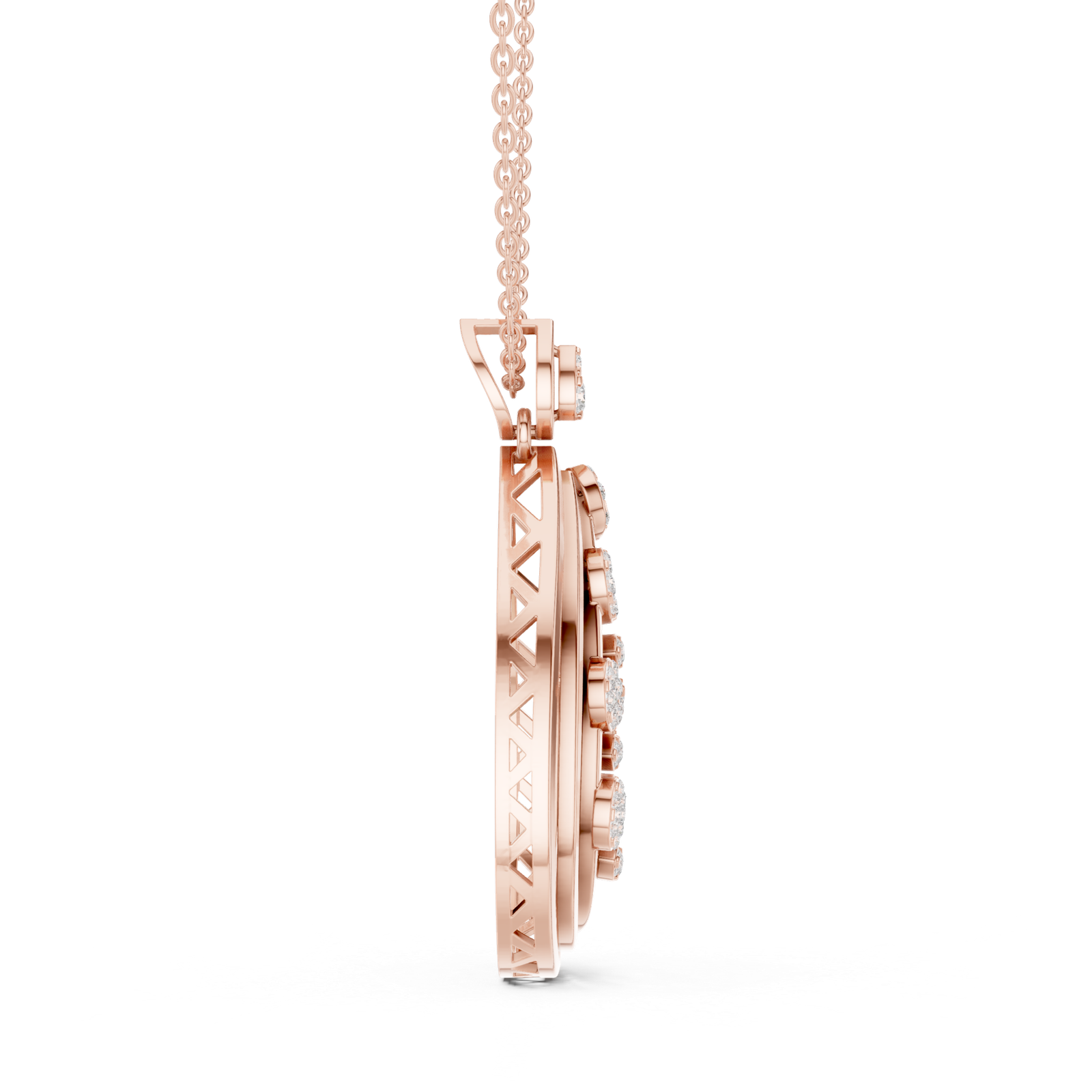 0.59 Cts Round Cut Lab Grown Diamond Gold Pendant PD-10015