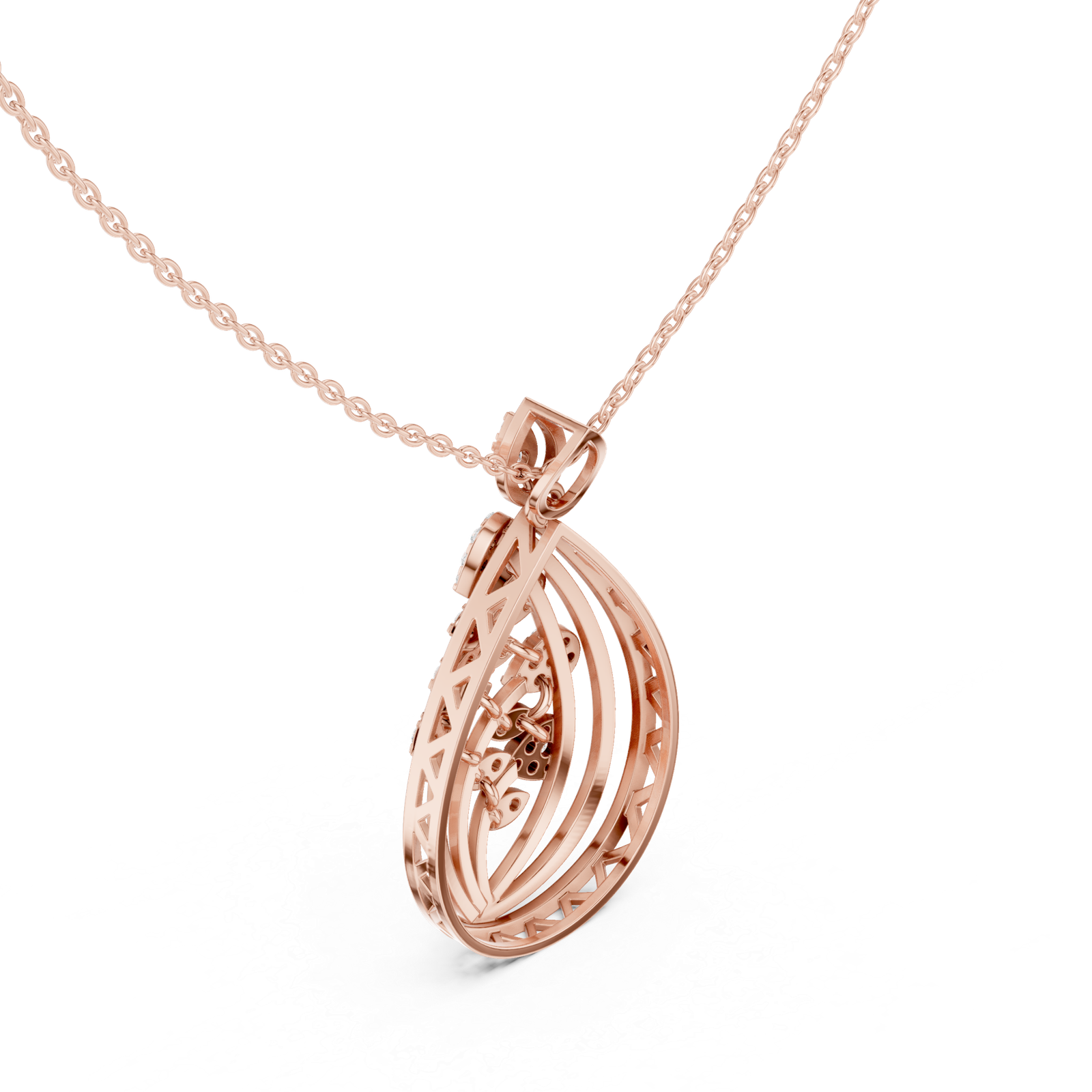 0.59 Cts Round Cut Lab Grown Diamond Gold Pendant PD-10015