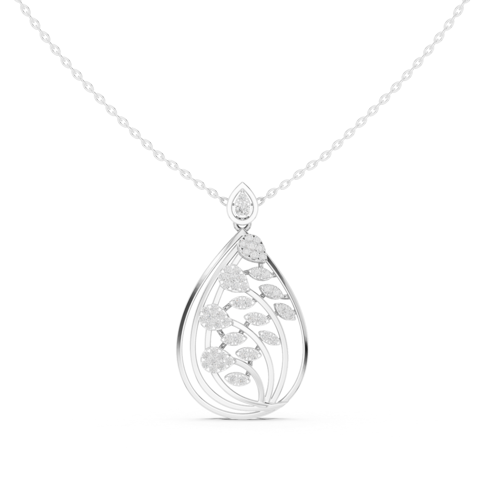 0.59 Cts Round Cut Lab Grown Diamond Gold Pendant PD-10015