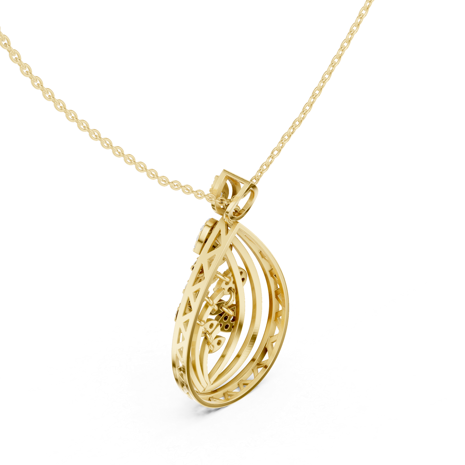 Certified Lab Grown Diamond Pendant | 0.59 Cts Round Cut Gold PD-10015 - Image 9