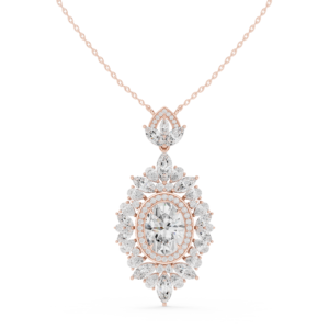 7.81 Cts Oval Cut Certified Lab Grown Gold Diamond Pendant PD-10021