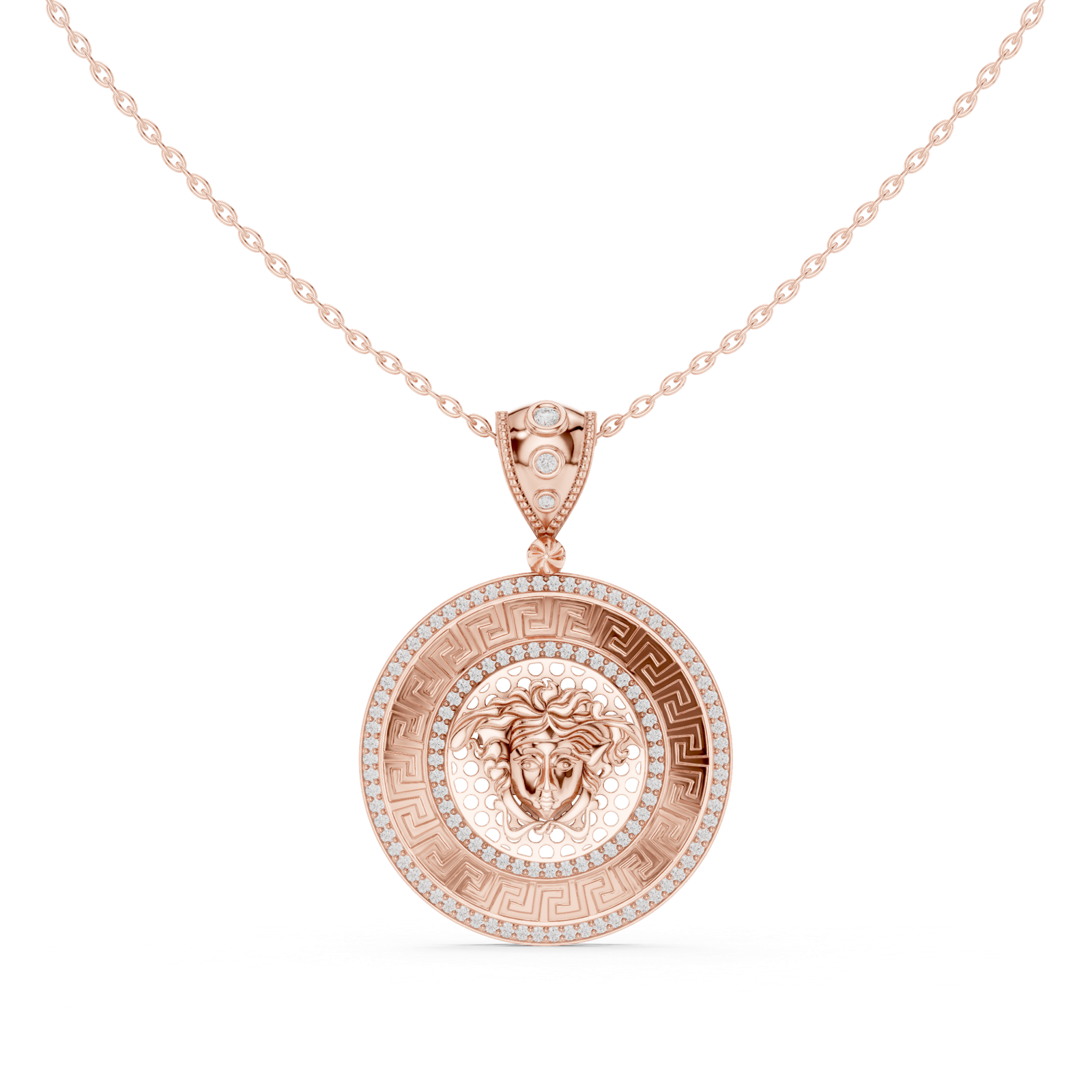 Stunning Round Cut Lab Grown 0.61 Cts Gold Diamond Pendant PD-10034