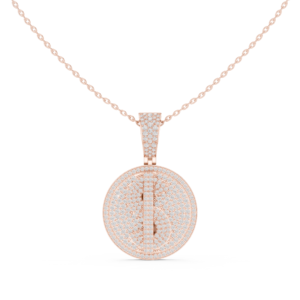 Certified Lab Grown Diamond Gold Pendant 1.73 Cts Round Cut PD-10035