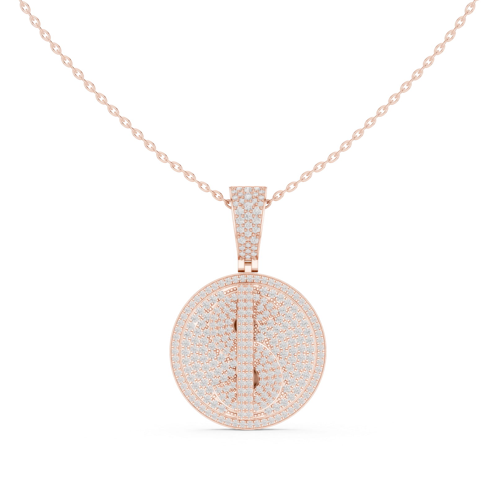 Certified Lab Grown Diamond Gold Pendant 1.73 Cts Round Cut PD-10035