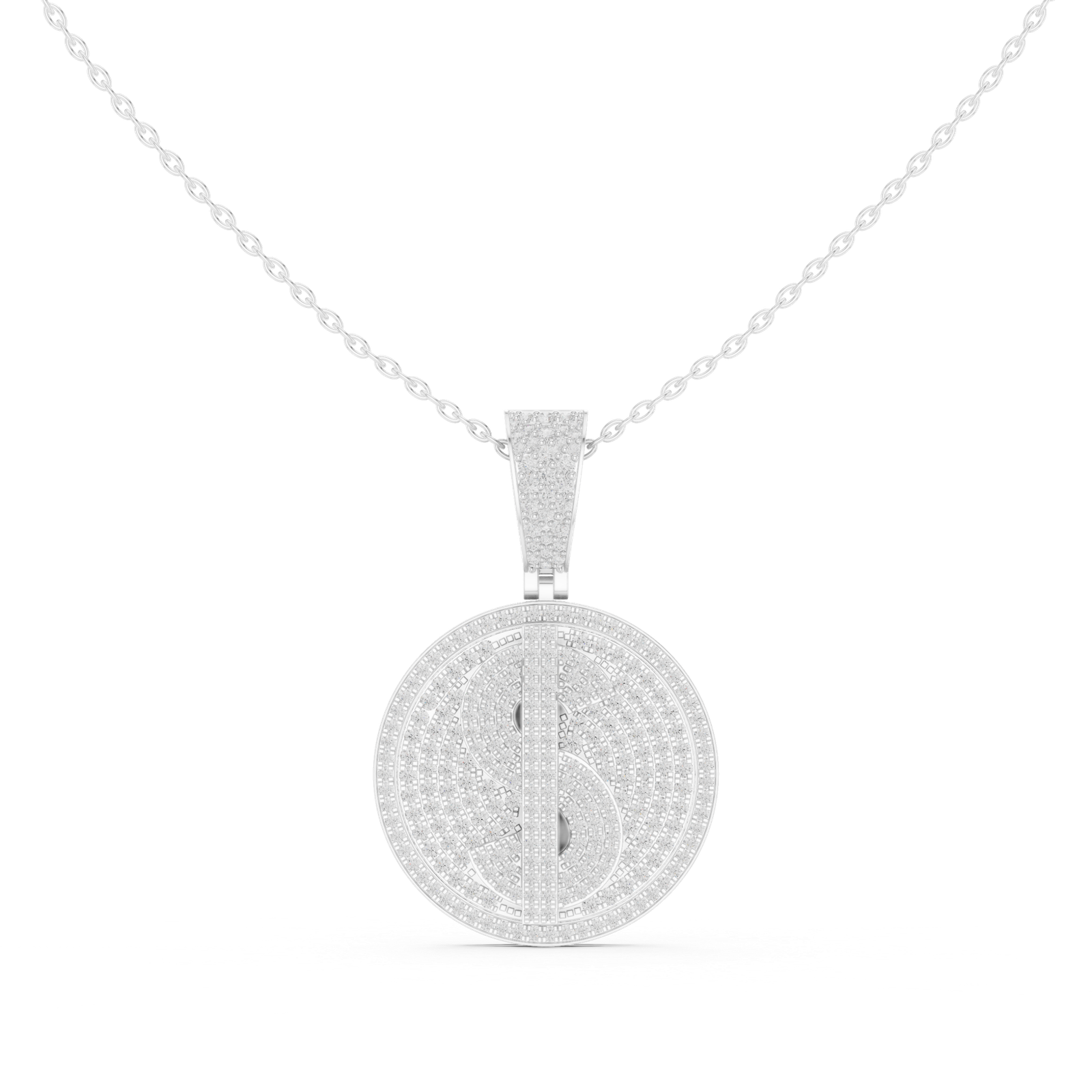 Certified Lab Grown Diamond Gold Pendant 1.73 Cts Round Cut PD-10035