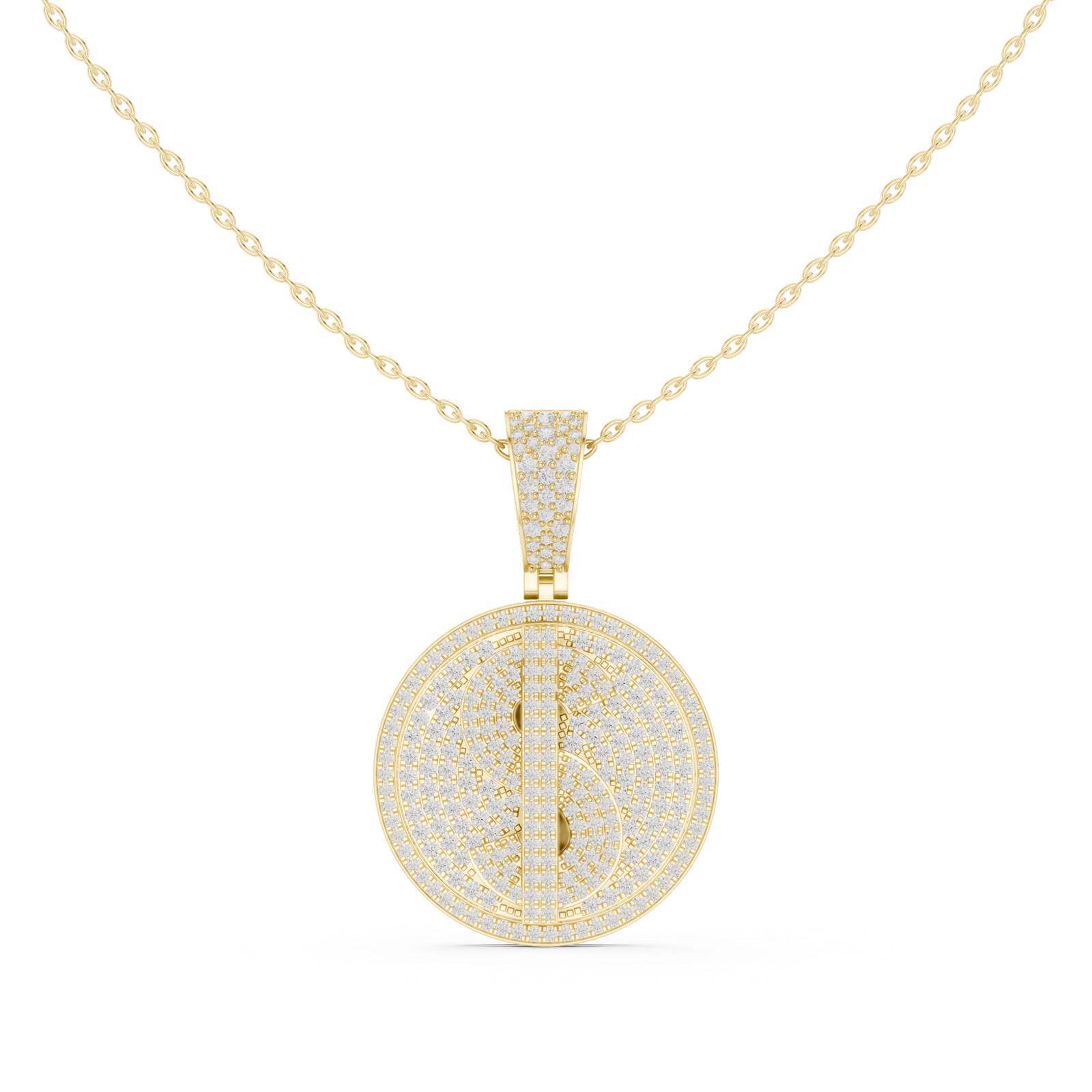 Certified Lab Grown Diamond Gold Pendant 1.73 Cts Round Cut PD-10035