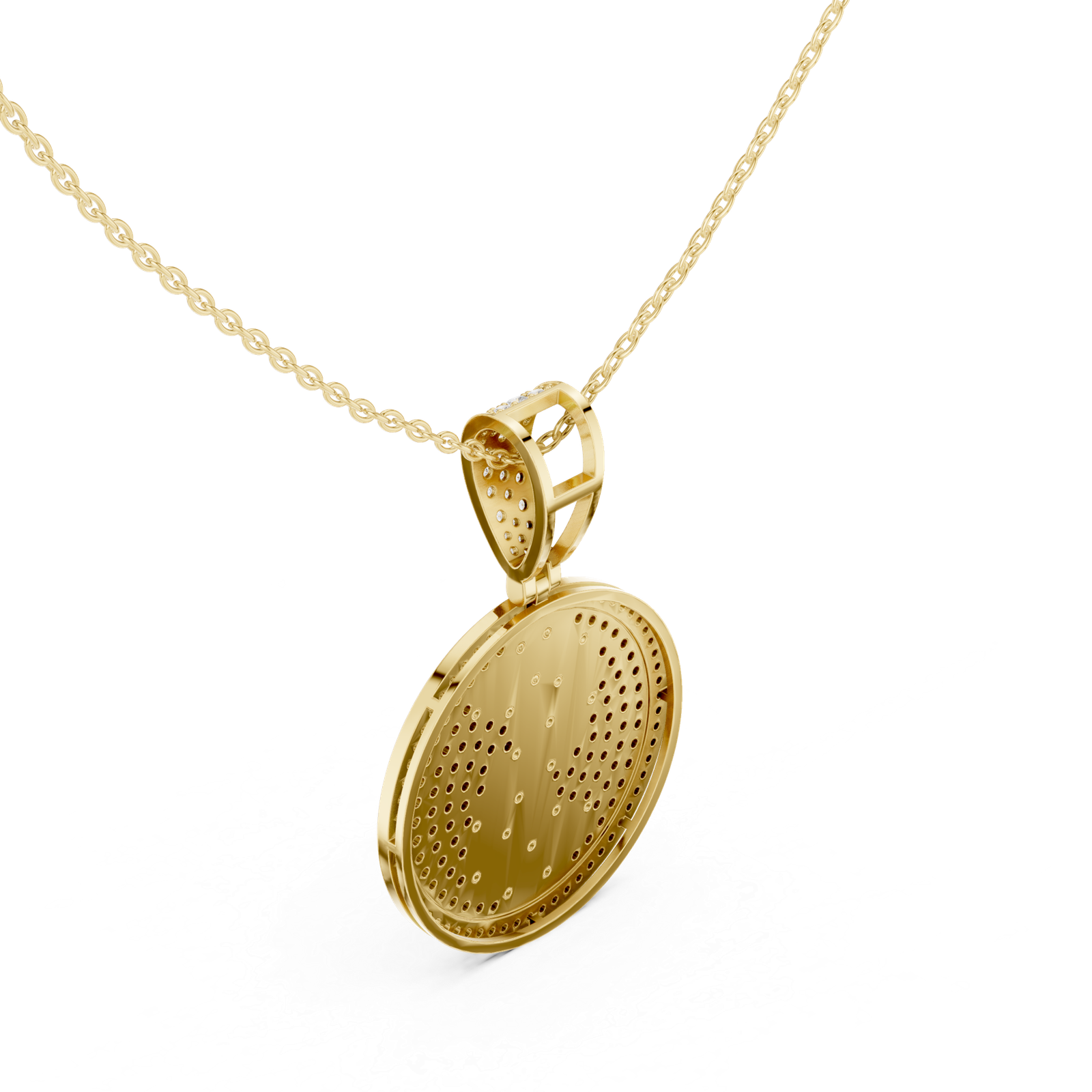Certified Lab Grown Diamond Gold Pendant 1.73 Cts Round Cut PD-10035