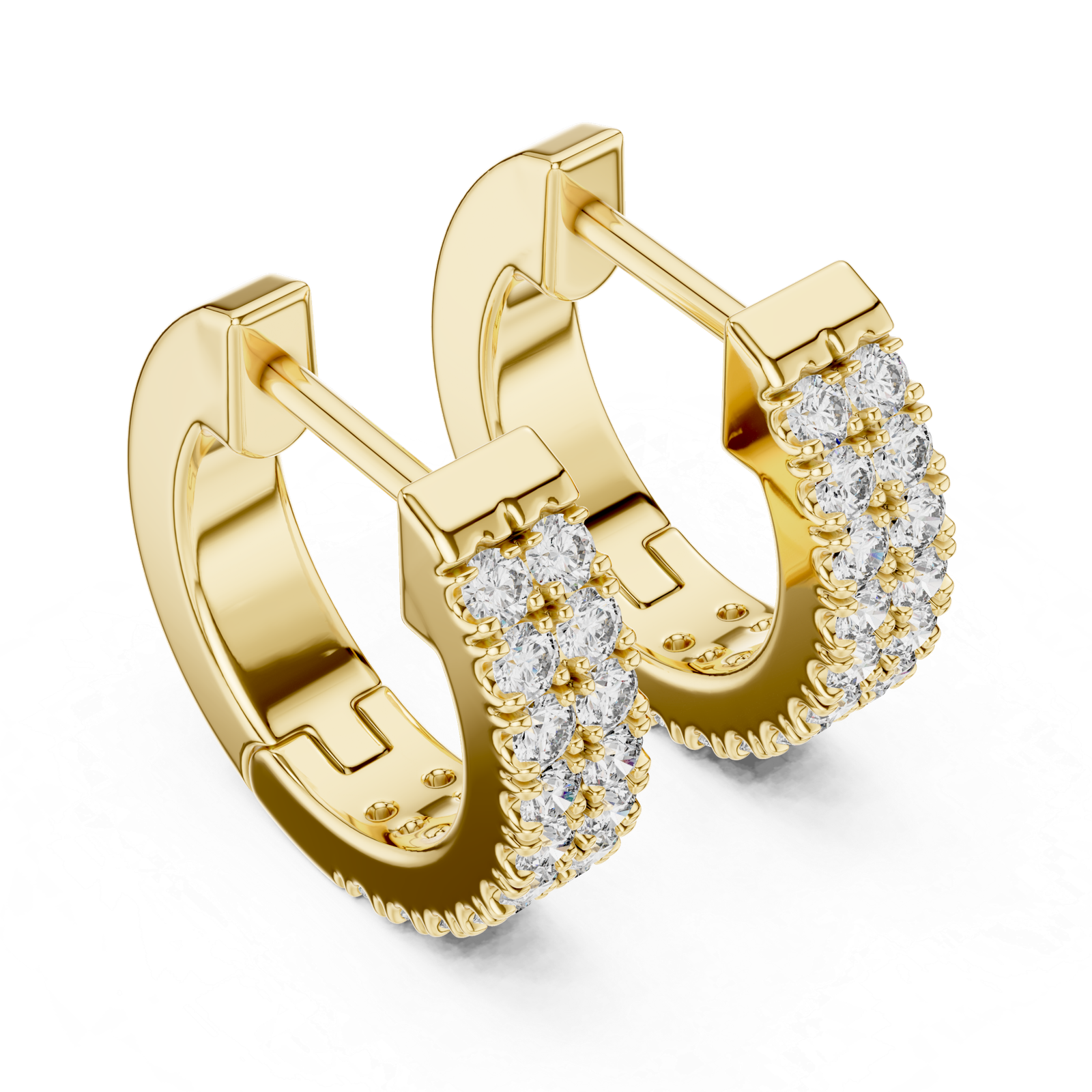 Certified Lab Grown Diamond Gold Earrings 0.20 Cts Round Cut ER-63