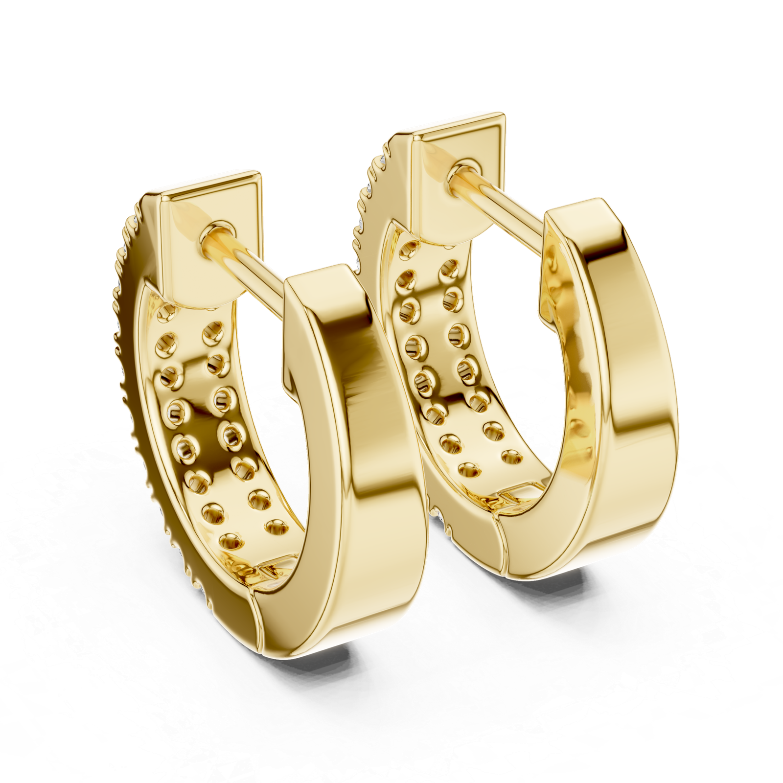 Certified Lab Grown Diamond Gold Earrings 0.20 Cts Round Cut ER-63