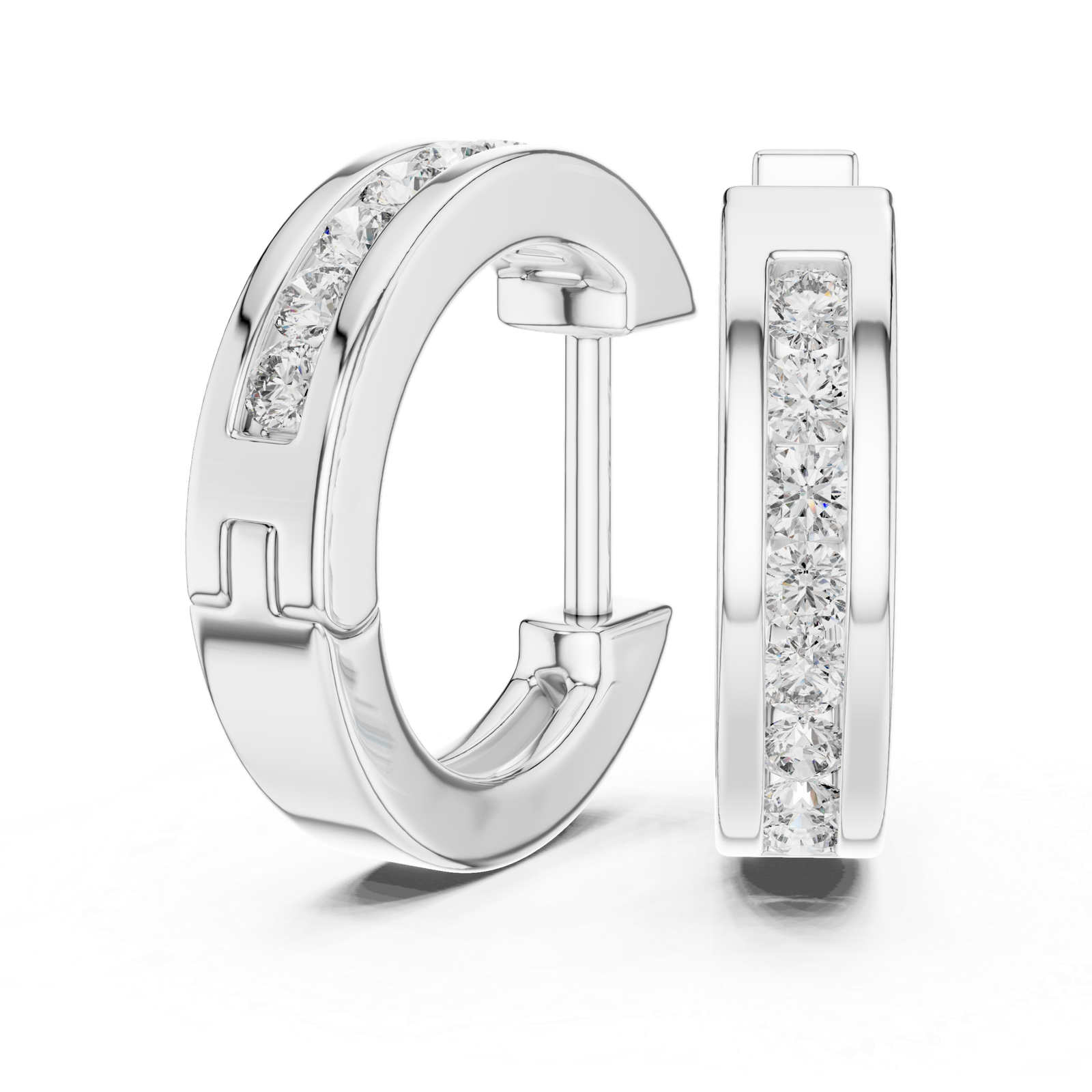 Lab Grown Diamond Gold Earrings Certified 0.14 Cts Round Cut ER-64
