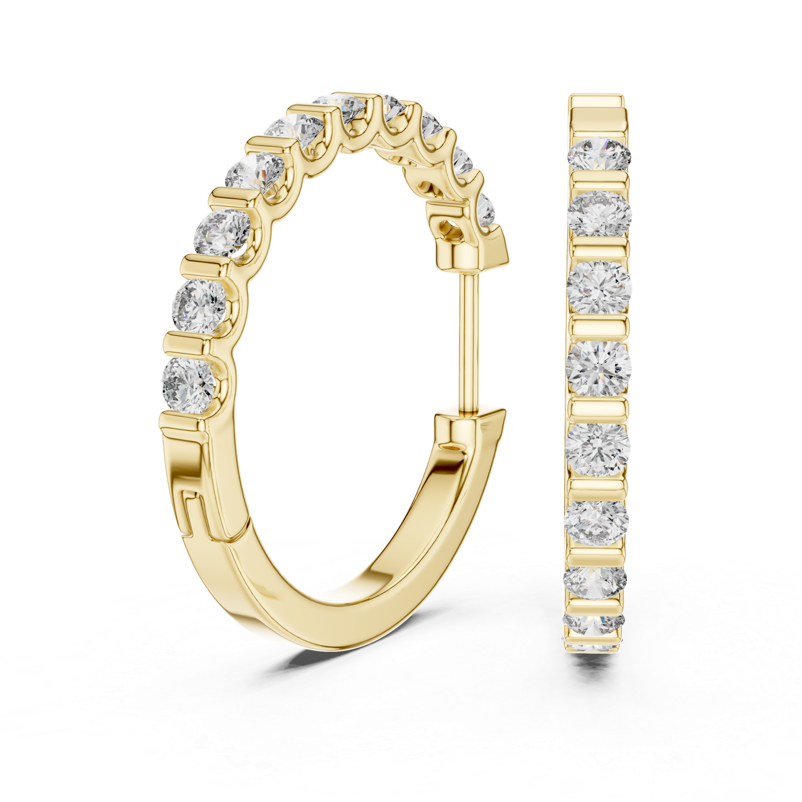 Excellent 0.60 Cts Round Cut Lab Grown Gold Diamond Earrings