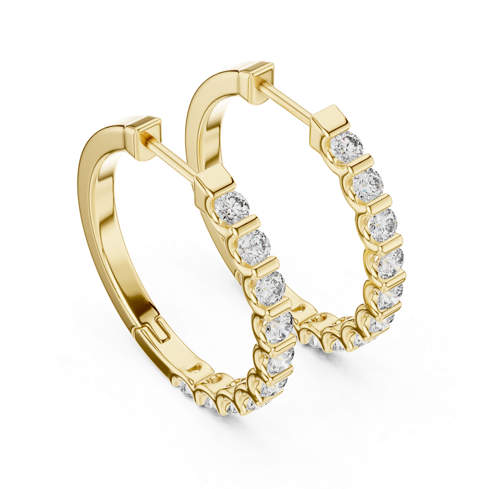 Excellent 0.60 Cts Round Cut Lab Grown Gold Diamond Earrings