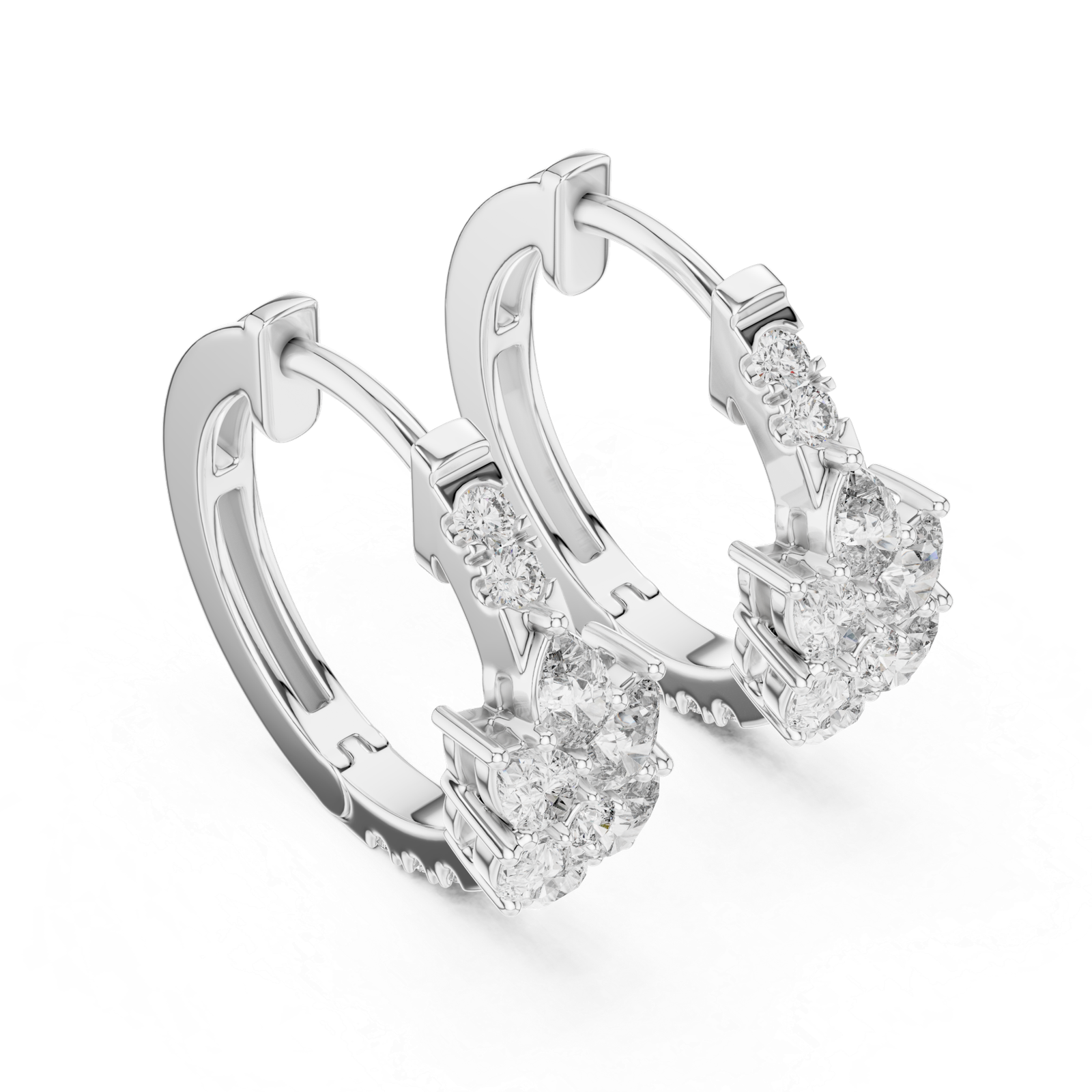 Lab Grown Gold Diamond Earrings 0.17 Cts Pear Cut ER-71
