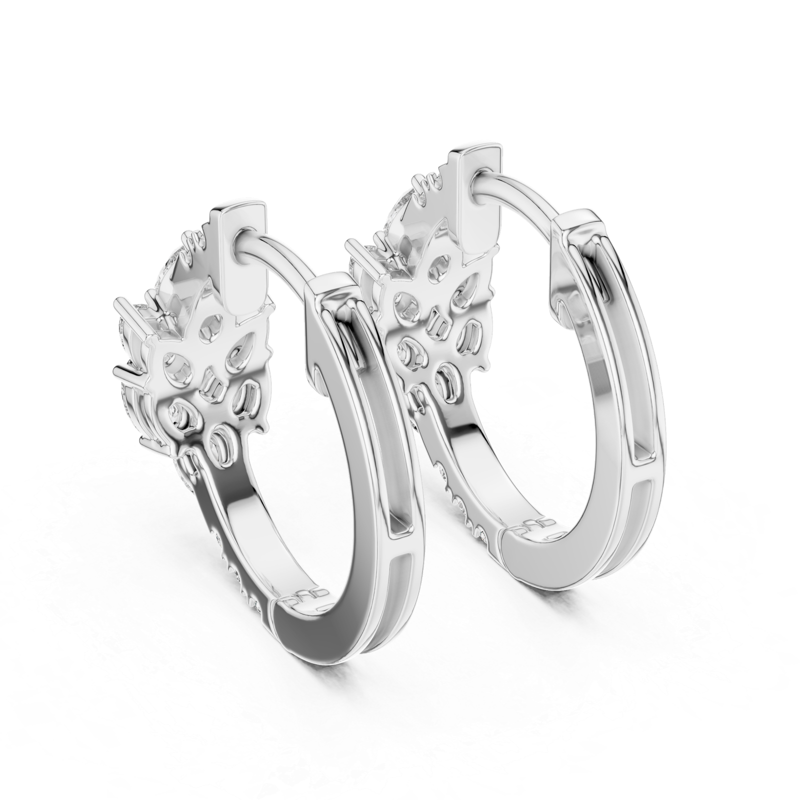 Lab Grown Gold Diamond Earrings 0.17 Cts Pear Cut ER-71