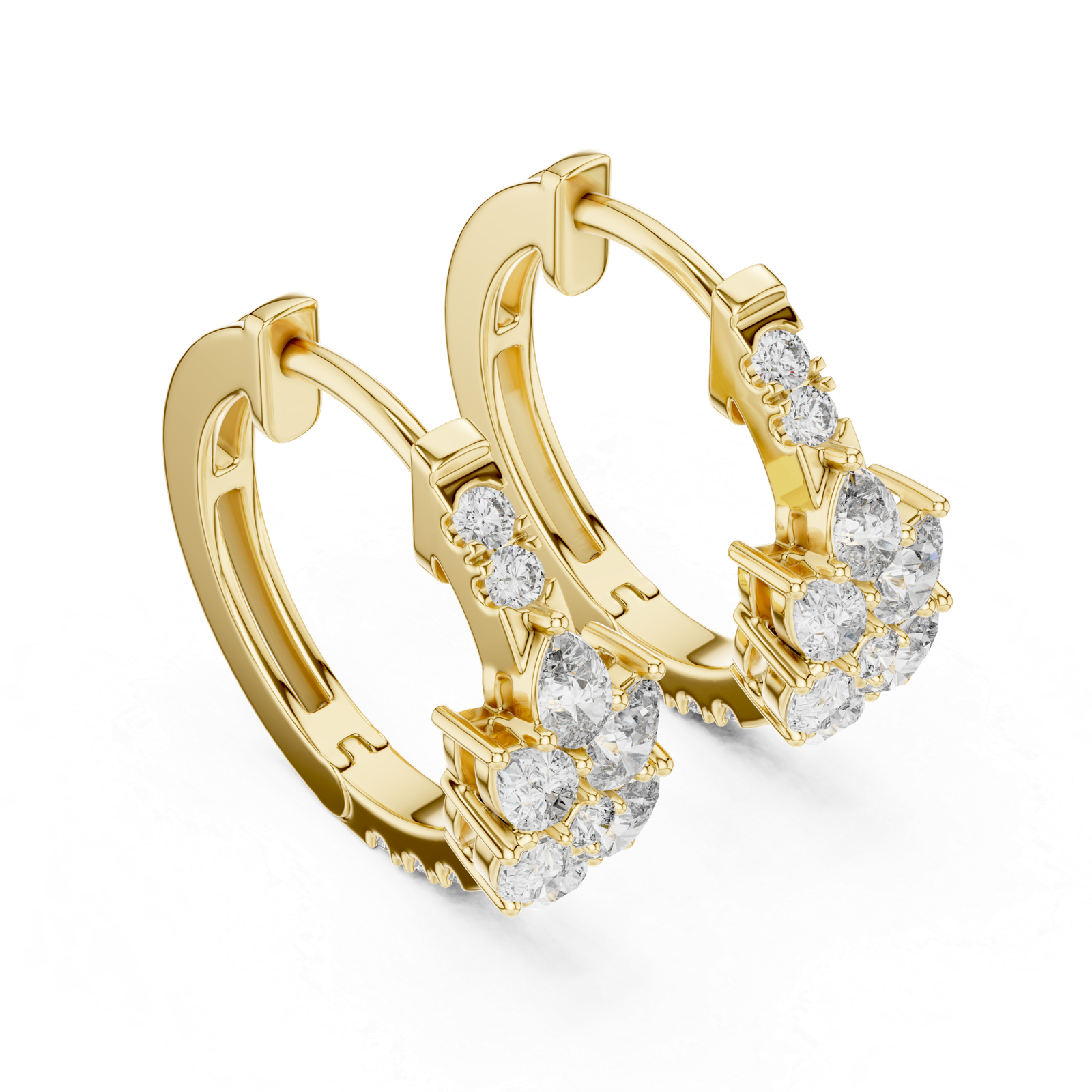 Lab Grown Gold Diamond Earrings 0.17 Cts Pear Cut ER-71