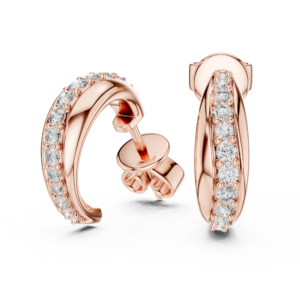 Stunning Round Cut 0.38 Cts Lab Grown Diamond Gold Earrings ER-72