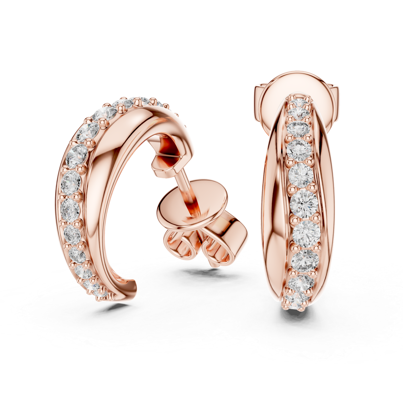 Stunning Round Cut 0.38 Cts Lab Grown Diamond Gold Earrings ER-72