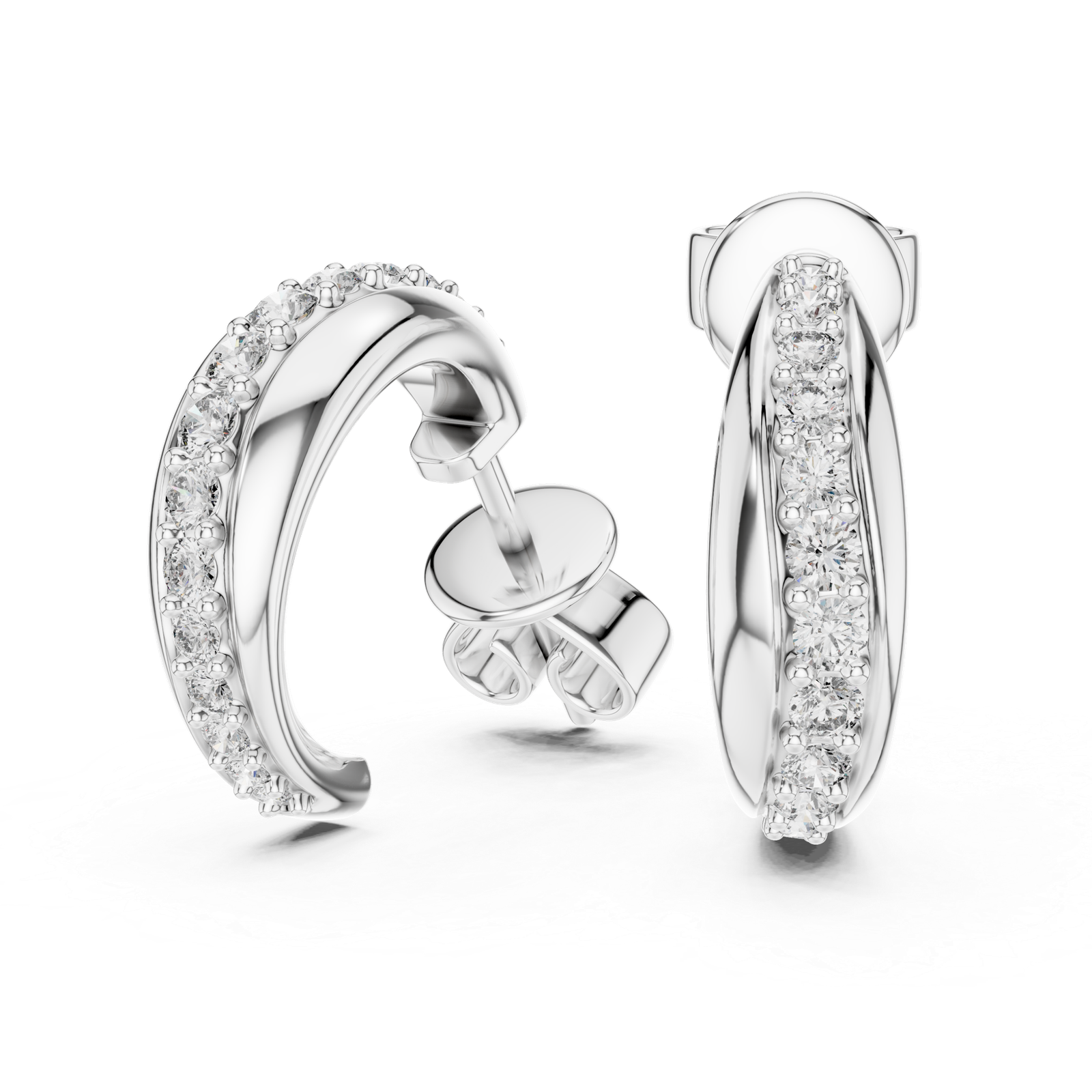 Stunning Round Cut 0.38 Cts Lab Grown Diamond Gold Earrings ER-72