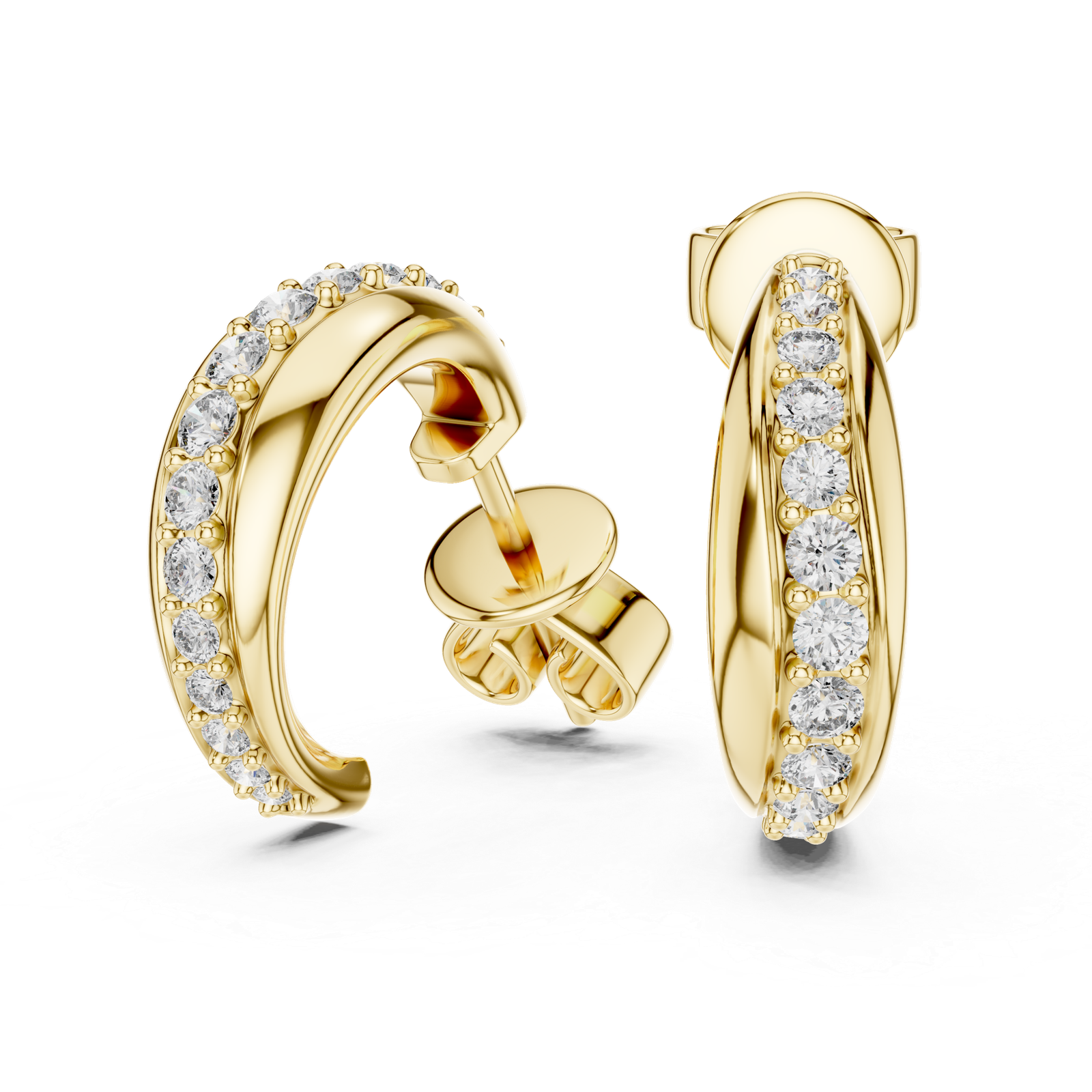 Stunning Round Cut 0.38 Cts Lab Grown Diamond Gold Earrings ER-72 - Image 7