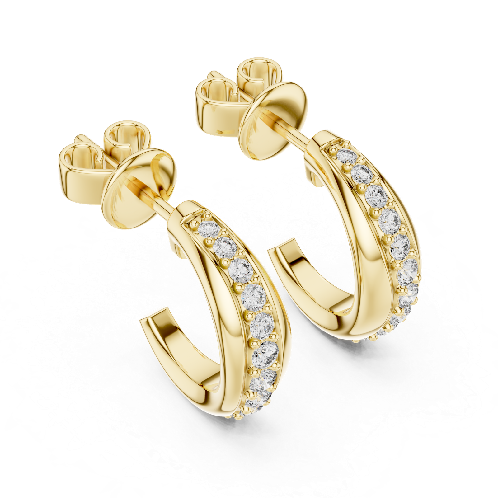 Stunning Round Cut 0.38 Cts Lab Grown Diamond Gold Earrings ER-72