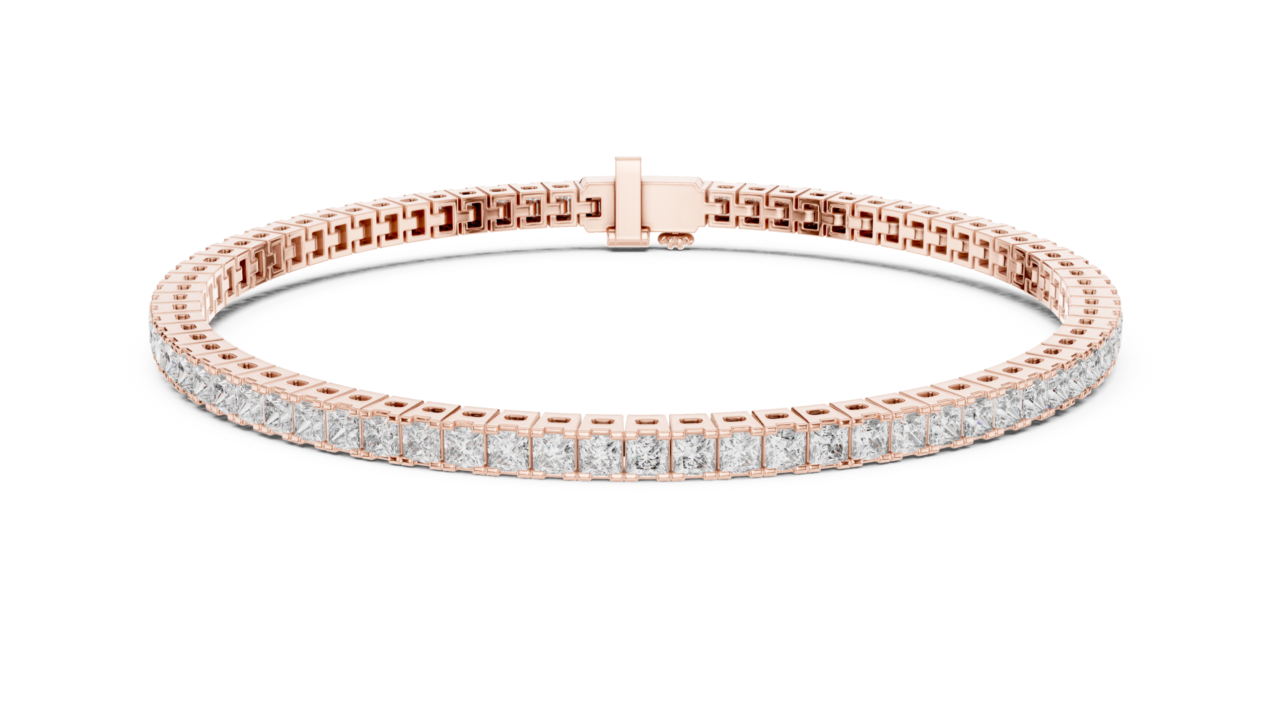 CZ Gold Bracelet 4.56 Cts Princess Cut LB-23