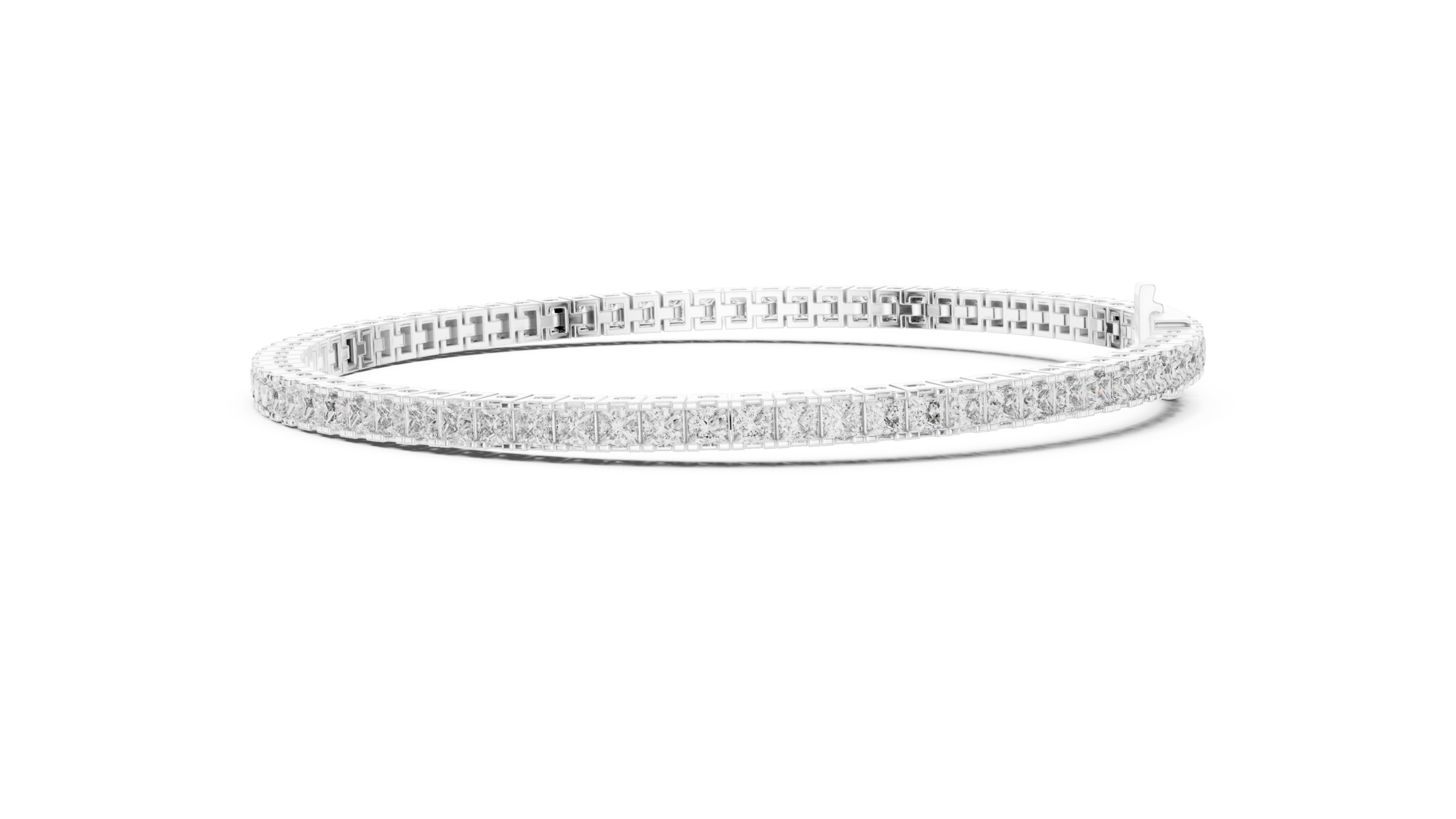 CZ Gold Bracelet 4.56 Cts Princess Cut LB-23