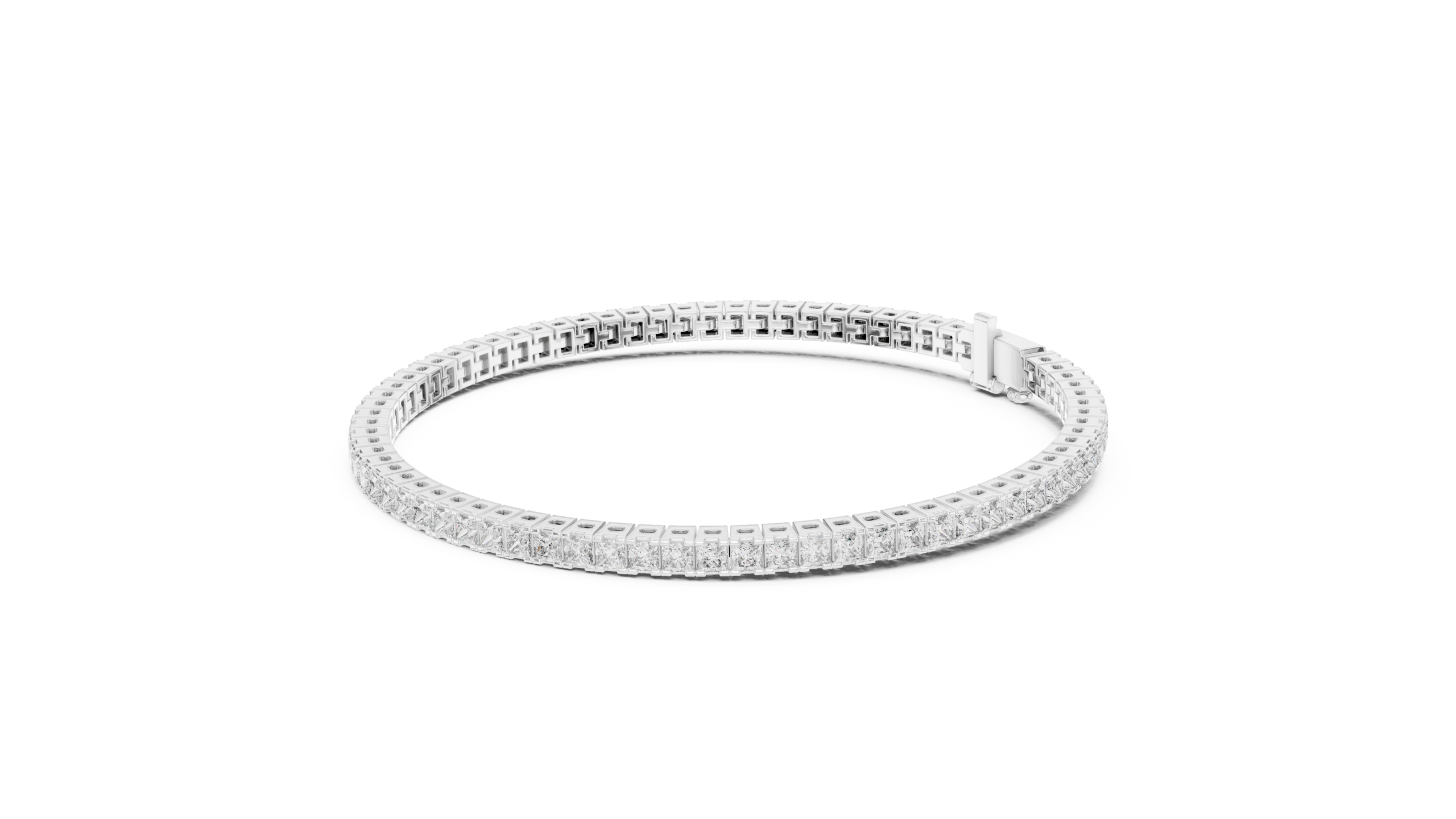 CZ Gold Bracelet 4.56 Cts Princess Cut LB-23