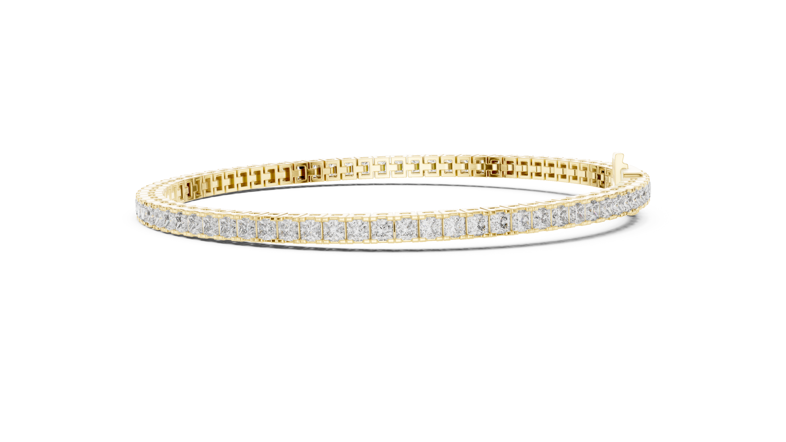 CZ Gold Bracelet 4.56 Cts Princess Cut LB-23